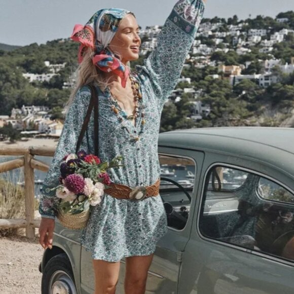 SOLD SPELL Sienna Tunic Dress in Jade NWT FSOT sz Large SOLD OUT online! - Picture 5 of 16